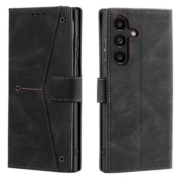 Etui för Samsung Galaxy A36 - Svart - Syntetiskt läder - Inbyggt stativ - 3 kortfack Svart