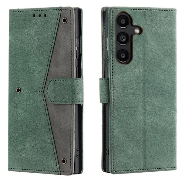Etui för Samsung Galaxy A36 - Grön - Syntetläder - Inbyggt stativ - 3 kortfack Grön