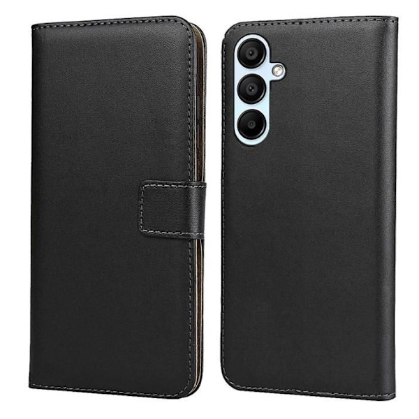 Portföljfodral - Samsung - Galaxy A15 - Kalvskinn - Inbyggt stödfunktion - Svart Svart och andra klara färger