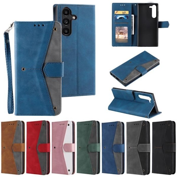 Etui för Samsung Galaxy A16 - MÄRKE - Röd - Syntetiskt läder - Inbyggt ställ - 3 kortfickor Röd