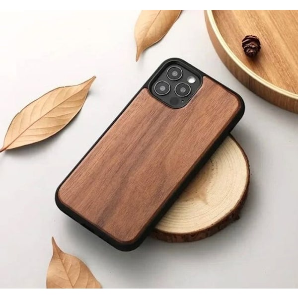 Træcover - Valnød - iPhone 15 - Mat - Elegant - Beskyttende kastanj