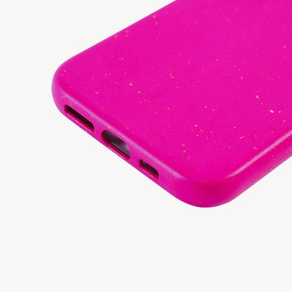 Biologiskt nedbrytbar skal - Magenta - iPhone 14 - Vetestrå - Elegant - Semihårt Magenta