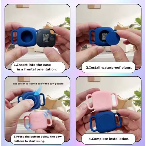 Support til hunde, katte og collier til Chipolo One Plus Classic Spot Point Vandtæt etui skal, Sort