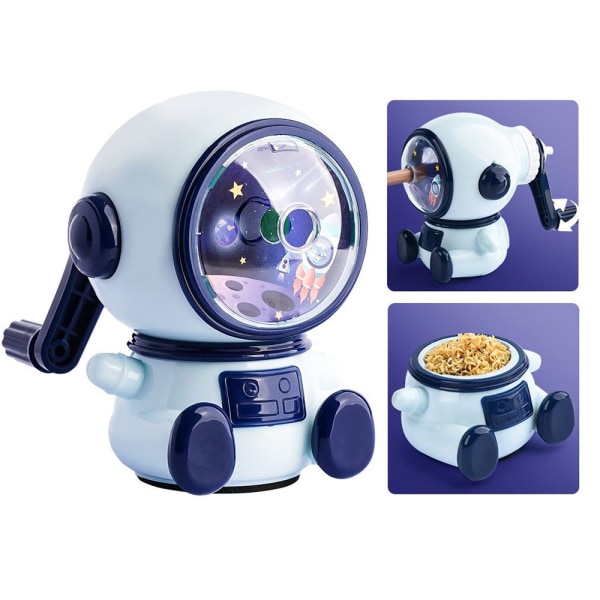 Tredje växeln Justerbar Astronaut pennvässare Light Blue