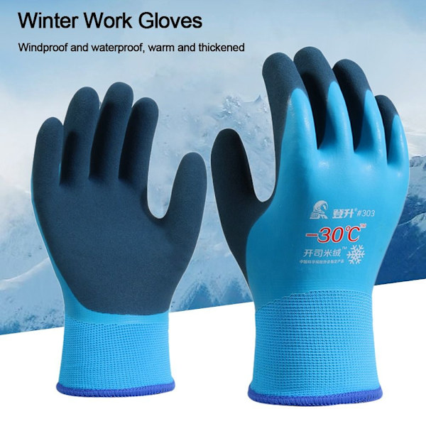 Thermal vinterarbetshandskar Utomhussporter Kallbeständiga skyddshandskar blue