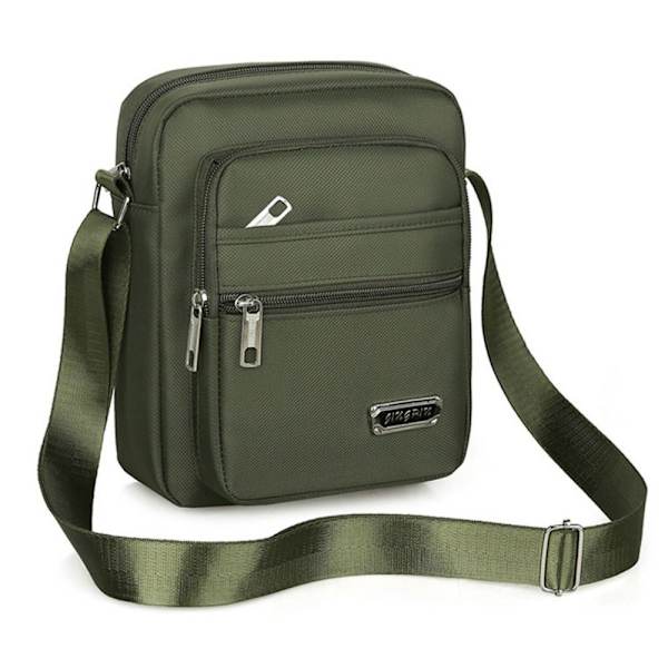 Axelväska för män Business Fritid Handväska med stor kapacitet Multilayer Crossbody-väska green