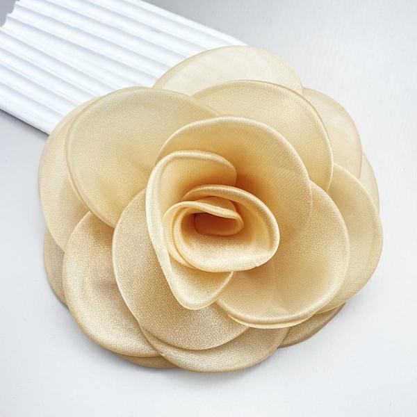 Söt romersk tyg stor blomma brosch dam charm geometrisk växt kläder tillbehör khaki