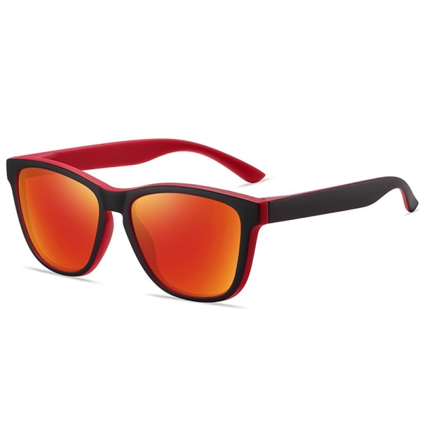 Polariserade solglasögon Kvinnor Män Speglande Körning Fiske Solglasögon Black Red-Orange Red