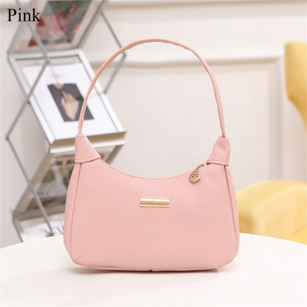 PU Läder Sling Bag Dam Axelväska Kvinna Underarm Väska Pink