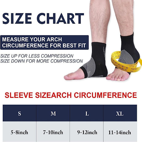 Kompressionsstrumpor Ankelärmar för Arch Support Achilles tendonitis och fotsmärta Rose Red L
