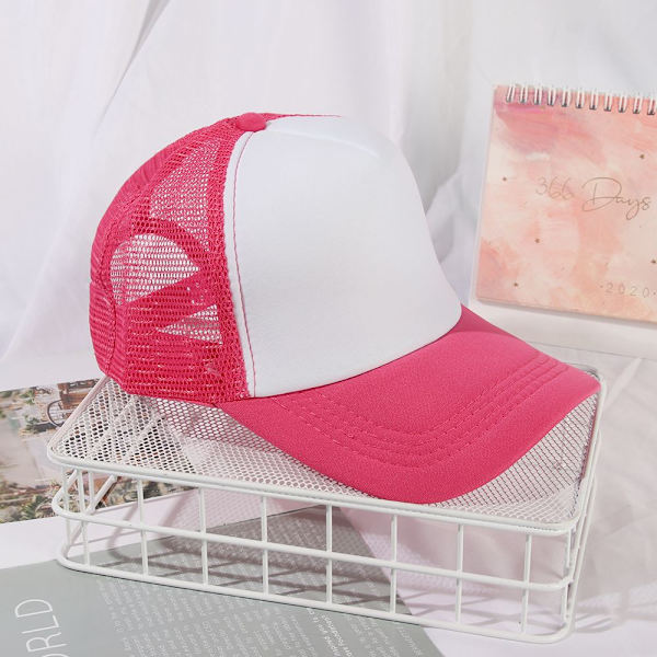Justerbar unisex cap Cap Mesh Back Summer Hat red&white