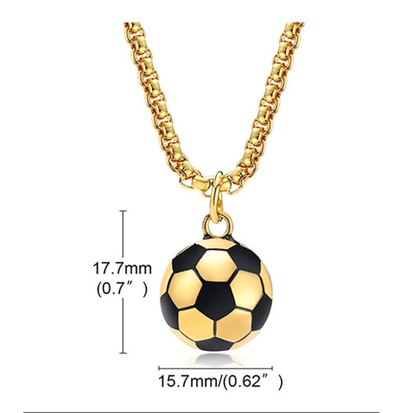 3D fotboll halsband rostfritt stål Casual fotboll hängen charm halsband Silver