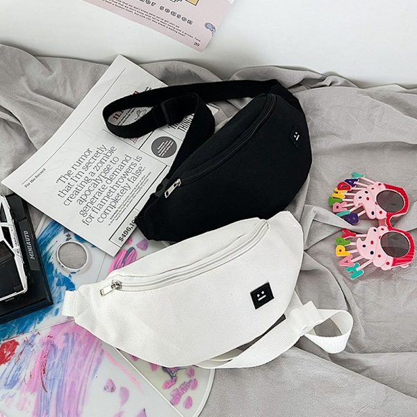 Reseväskor för kvinnor Canvas Bum Bag Crossbody axelväskor white
