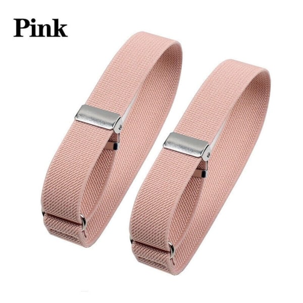 1 par elastiska skjortärmhållare Strumpeband Armbandsmanschetter Pink