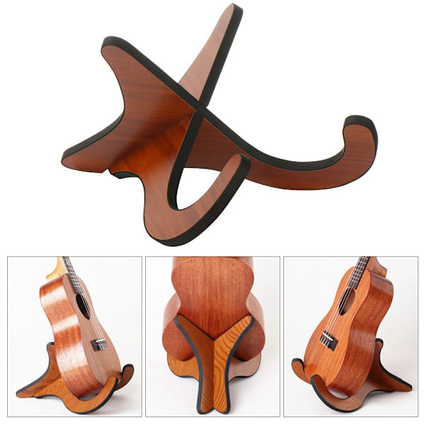 Trägitarrställ Hopfällbart Ukulele-displayställ Coffee Ukulele Stand