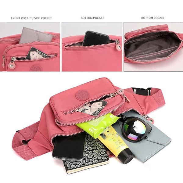 Fanny Pack justerbar midjeväska med stor kapacitet Polyester Crossbody-väskor 5