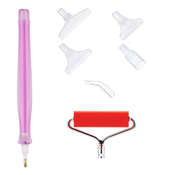 Harts 5D diamond painting Penna Point Borrpennor med ersättnings pennhuvuden Roller Diamantbroderiverktyg Purple