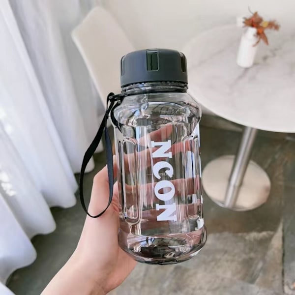 850/1100/1300 ml klar vattenflaska Bärbar läckagesäkra resevattenkannor black 1300ml