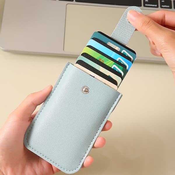 5 Kortfickor PU Läder Slim ID-Korthållare Miniplånböcker White