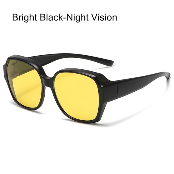 Polariserad passform över glasögon Solglasögon UV-skydd Bärs över receptbelagda glasögon Bright Black-Night Vision