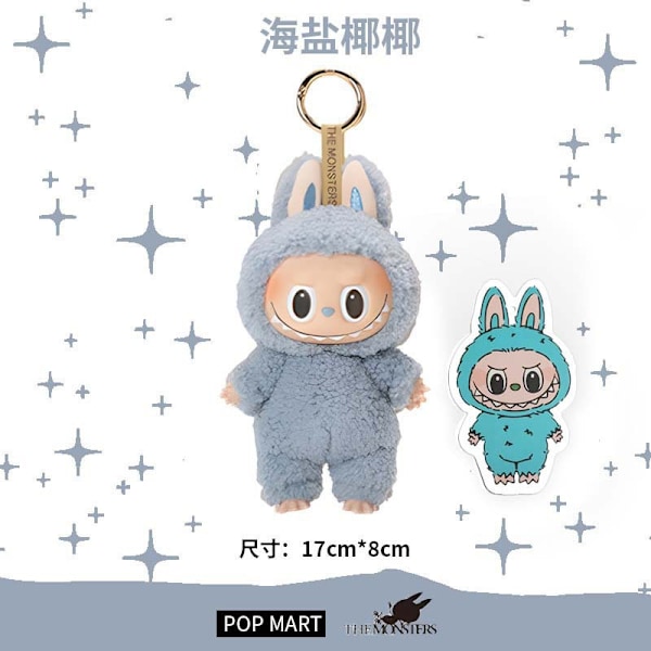 1 st LABUBU The Monsters Spännande Macaron Plyschdockor Figur Leksaker Överraskningsboxar blue