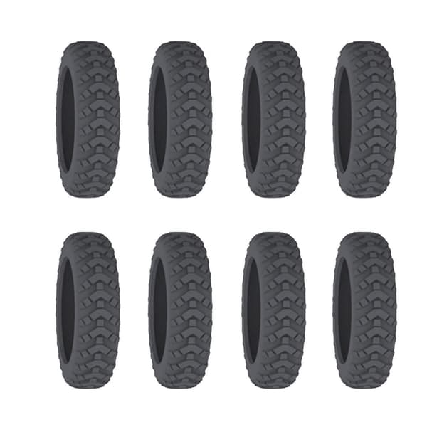 8 delar/set Silikonskydd för resväskhjul light grey