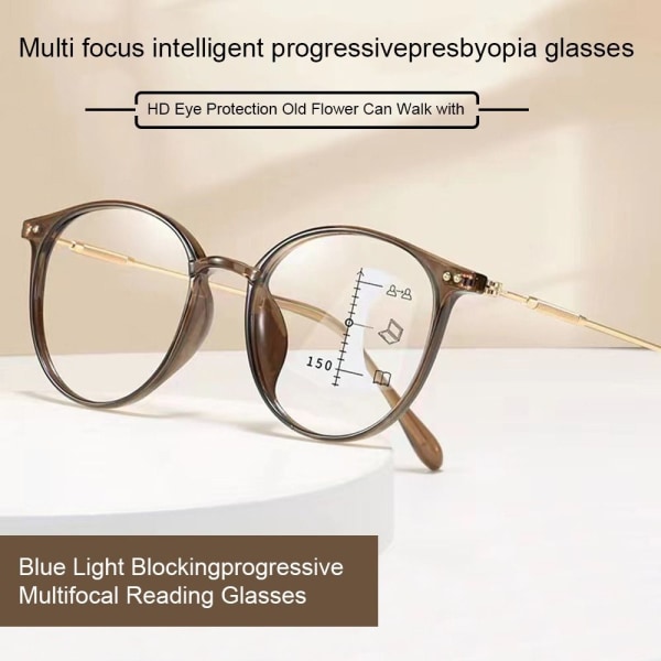Progressiva multifokala läsglasögon Anti-Blue Light Datorglasögon Ögonskydd