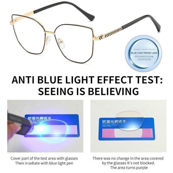 Kvinnor Blue Light Blocking Designers Glasögon Optiskt glasögon Dator ögonskydd Red
