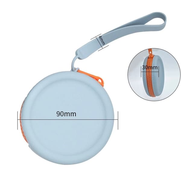 Mini Rund Silikon Myntväska Headset Väska Barnpresent grey