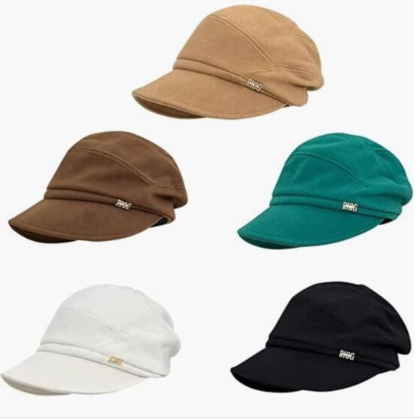 Dam Basker Mössa Vintage Varm Ull Skärm Basker Hattar Coffee