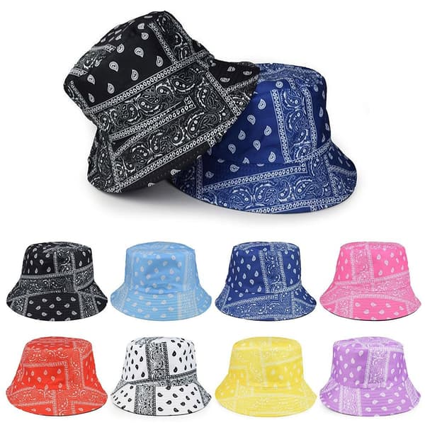 Unisex Bomullshatt Cashewblommor Dubbelsidig Solhatt white