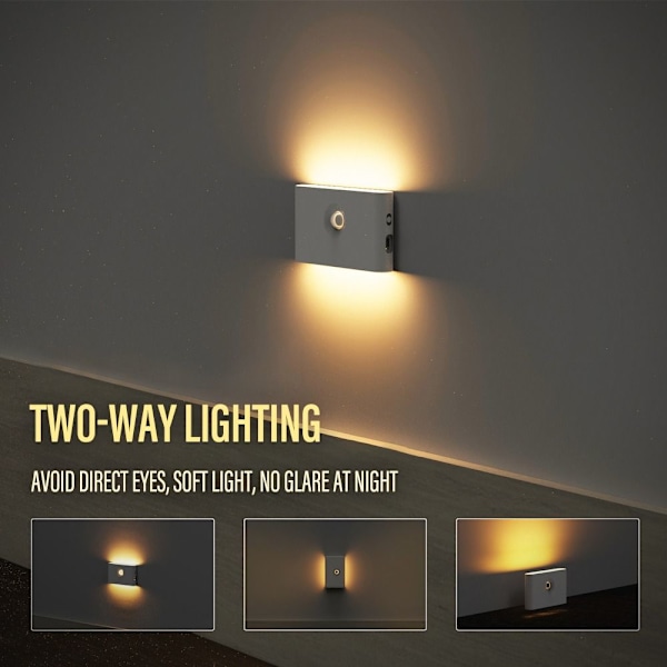 USB trådlöst ljus Människokroppssensor Switch LED Nattlampa