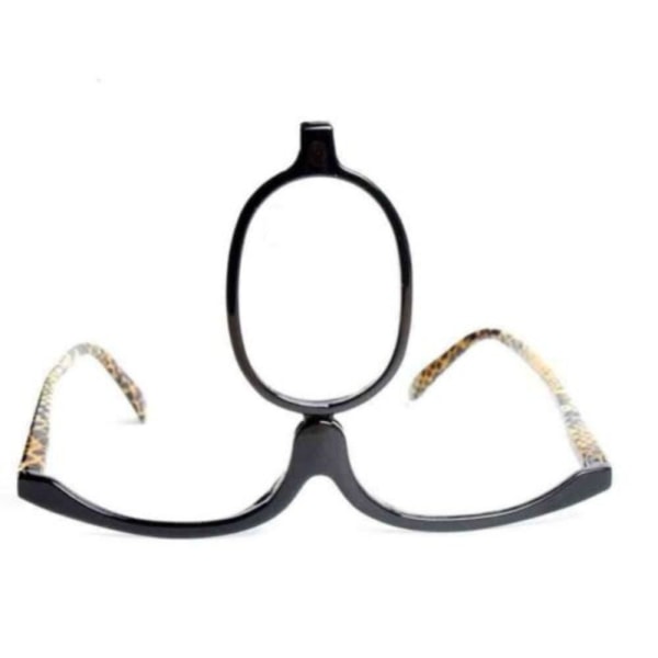 Förstoringsglasögon Sminkglasögon Flip Down-linser Svart båge +1,5-4,0 Strength 3.00