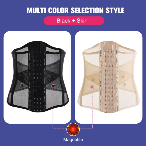 Kvinnor Body Shaper Waist Trainer Summer Belly Tight Shapewear Black XL