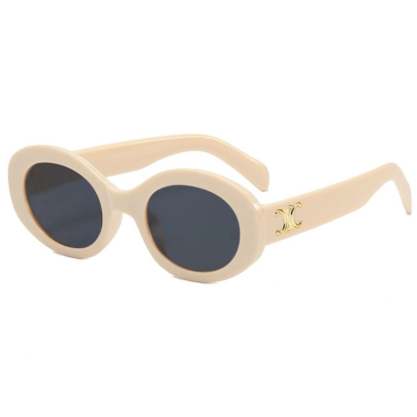 Polariserade solglasögon för kvinnor, unisex y2k-nyanser, trendiga UV400-skydd Beige