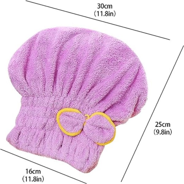 Hårtorkande Handduksmössa Coral Velvet Vått hår Torrt Turban Cap Purple