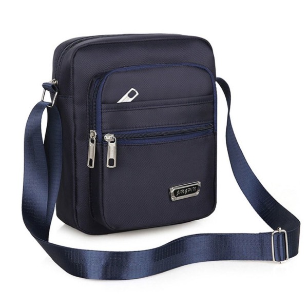 Axelväska för män Business Fritid Handväska med stor kapacitet Multilayer Crossbody-väska blue