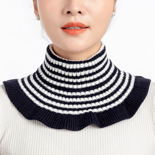 Vinterstickad Dam Polokrage Löskrage Halsduk Yellow