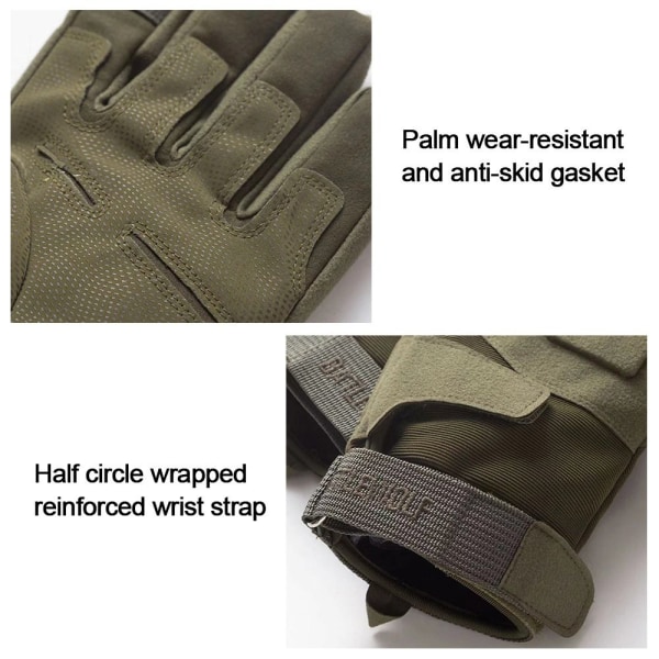 Vintervarma Helfingerhandskar Herr Plysch Pekskärm Cykelhandskar Vindtäta Anti-halk Camo Military Gloves Green L