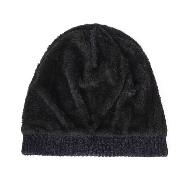 Vinterstickade mössor för män Mjuk Stretchmuff Beanies Cap Varm Slouchy Beanie Hatt red