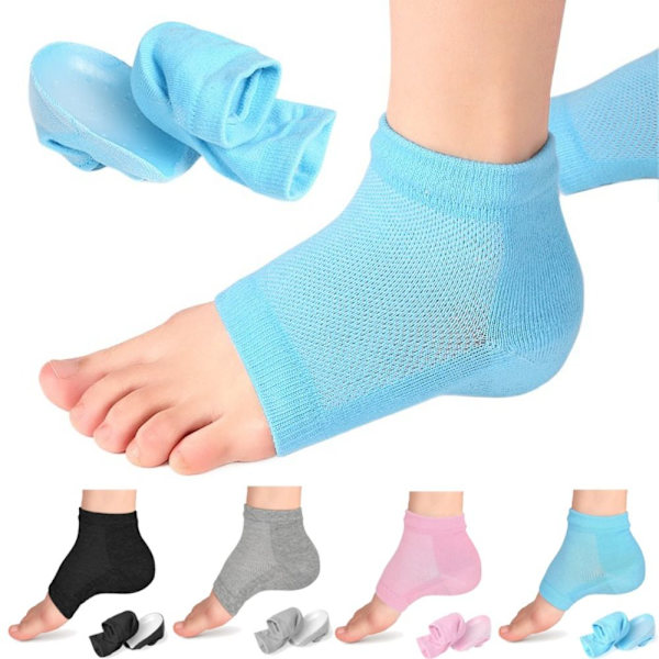 Silikon Innerhöjd Innersula Lyftande Öka strumpor Utomhus fotskydd Grey 3.5cm