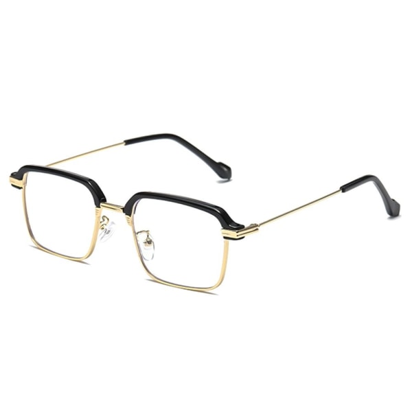 Anti-Blue Light Halvbåg läsglasögon Ögonskydd Fyrkantiga glasögon black&gold