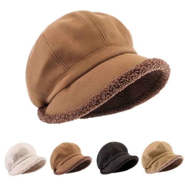 Dam Vinterhattar Mocka Bucket Hat Varm Tjock vindtät Cap beige