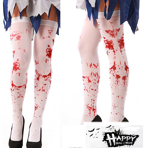 Unisex polyester skelett långa handskar Blodiga strumpor Halloween handskar 4