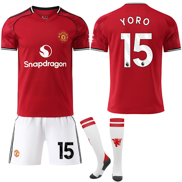 2025-2026 Manchester United Hjemme Barn Voksen Fotballdrakt Nr. 15 YORO XXL