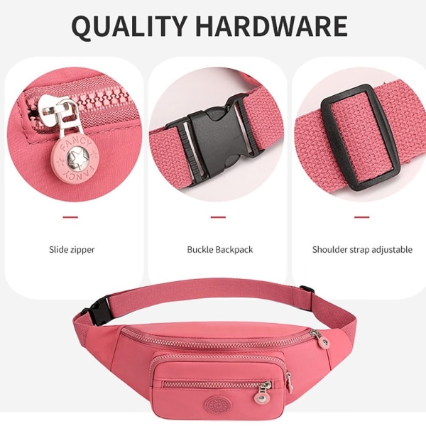 Fanny Pack justerbar midjeväska med stor kapacitet Polyester Crossbody-väskor 4