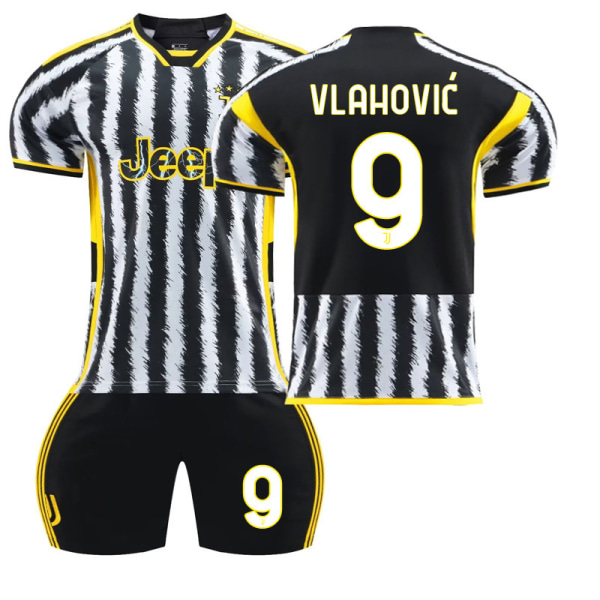 23-24 Juventus FC Hemma fotbollsdräkter för barn No.9 Vlahović 16