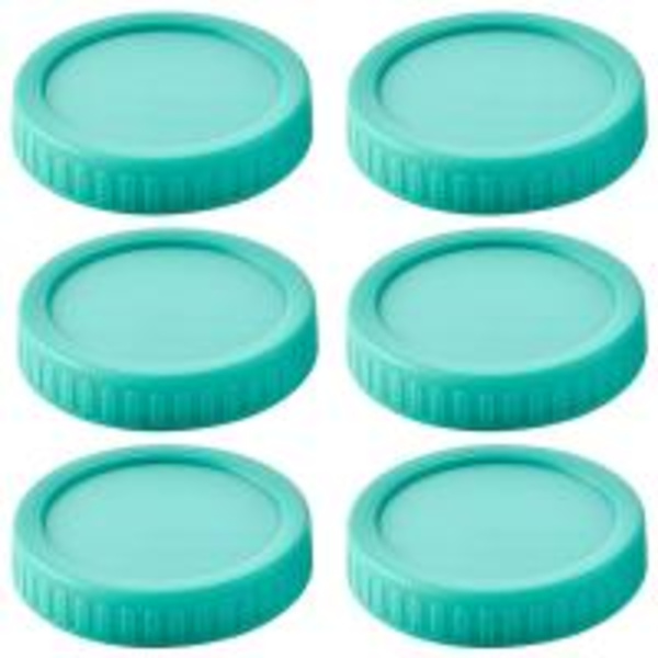 6 ST Återanvändbara Plast Mason Jar Lock Läckagesäkra tätning Cover 70 mm 86 mm Green 86mm