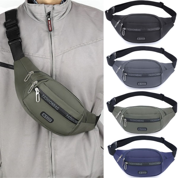 Midjeväska för män Bröstpaket Mobilväska Utomhussport Cross-body-väska army green