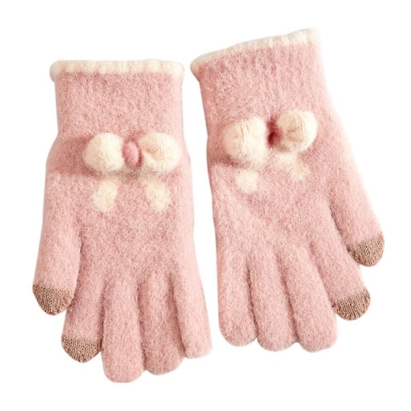 Kvinnor Män Vinter Tjocka Handskar Håll Varm Plysch Furry Full Finger Vantar beige